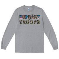 Heather Grey armed forces day support our troops Long Sleeve Tee - Artiststas