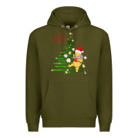 Army Green Winnie The Pooh- Merry christmas Premium Hoodie - artisFamous