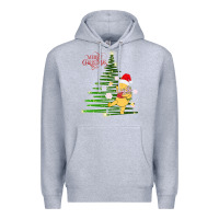 Heather Grey Winnie The Pooh- Merry christmas Premium Hoodie - artisFamous