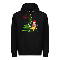 Black Winnie The Pooh- Merry christmas Premium Hoodie - artisFamous
