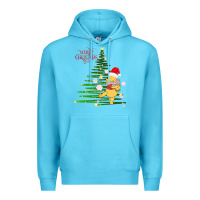 Ocean Blue Winnie The Pooh- Merry christmas Premium Hoodie - artisFamous