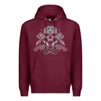 Burgundy guns & roses 7 Premium Hoodie - artisFamous