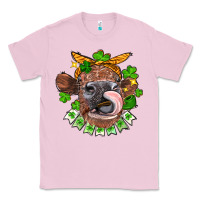 Bubblegum Pink St. Patrick's Day cow Classic Tee - FaDigitalArtStudio
