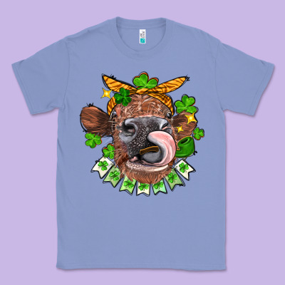 St. Patrick's Day Cow Classic Tee Designed By Fadigitalartstudio