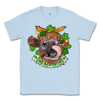 Dusty Blue St. Patrick's Day cow Classic Tee - FaDigitalArtStudio