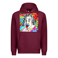 Burgundy POP ART RETRO Premium Hoodie - artisFamous