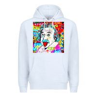 White POP ART RETRO Premium Hoodie - artisFamous