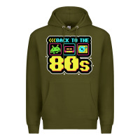 Army Green BACK TO THE 80S Premium Hoodie - artisFamous