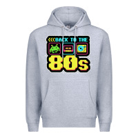 Heather Grey BACK TO THE 80S Premium Hoodie - artisFamous