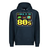 Navy BACK TO THE 80S Premium Hoodie - artisFamous