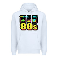 White BACK TO THE 80S Premium Hoodie - artisFamous