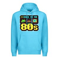 Ocean Blue BACK TO THE 80S Premium Hoodie - artisFamous
