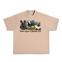 Burro Peace Love Siamese Cat Urban Heavy Tee - LillyAllenDesigns