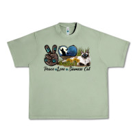Peace Love Siamese Cat Urban Heavy Tee | Teevron