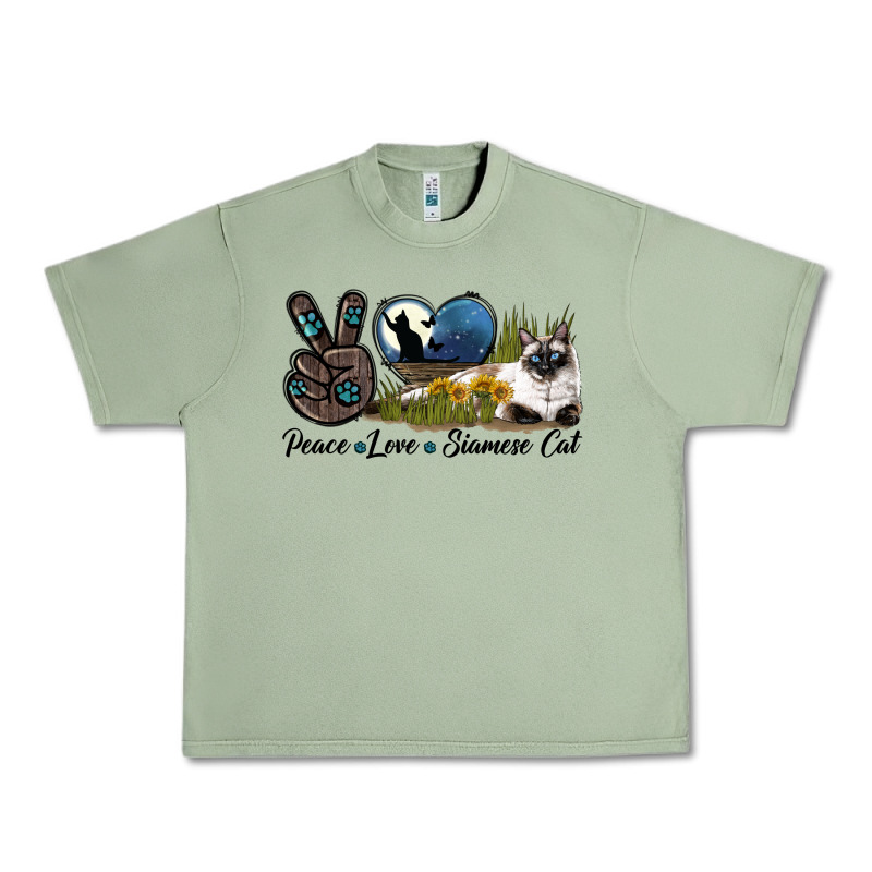 Peace Love Siamese Cat Urban Heavy Tee by LillyAllenDesigns | Teevron