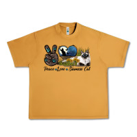 Peanut Butter Peace Love Siamese Cat Urban Heavy Tee - LillyAllenDesigns