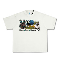 Pistachio Peace Love Siamese Cat Urban Heavy Tee - LillyAllenDesigns