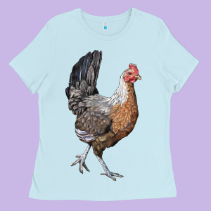 American Game Chicken Ladies Tee Designed By Lillyallendesigns