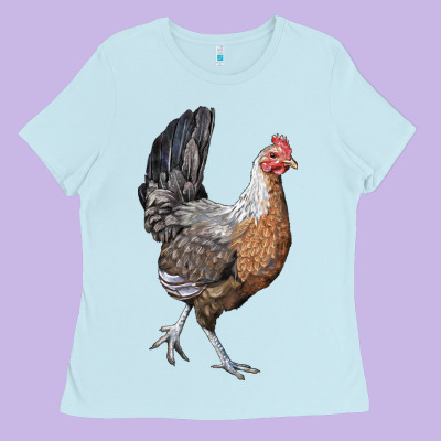 American Game Chicken Ladies Tee Designed By Lillyallendesigns