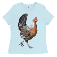 Baby Blue American Game Chicken Ladies Tee - LillyAllenDesigns