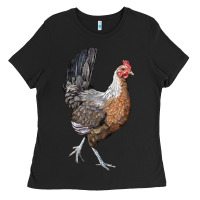 Black American Game Chicken Ladies Tee - LillyAllenDesigns