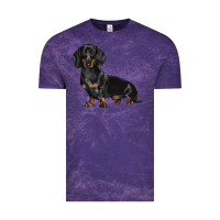 Cloud Purple Dachshund Dog Illustrations Vintage Tee - LillyAllenDesigns