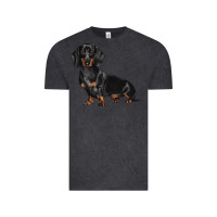 Vintage Black Dachshund Dog Illustrations Vintage Tee - LillyAllenDesigns