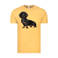 Vintage Mustard Dachshund Dog Illustrations Vintage Tee - LillyAllenDesigns