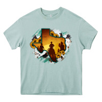 Arona Horsehide Texas Map Cowboys Flag Heavy Core Tee - RanaPortraitStore