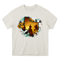 Cream Horsehide Texas Map Cowboys Flag Heavy Core Tee - RanaPortraitStore