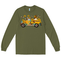 Army Green western bee gnomes truck sunflowers honeycomb beehive honey turquoise Long Sleeve Tee - Artiststas