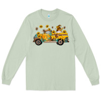 Matcha western bee gnomes truck sunflowers honeycomb beehive honey turquoise Long Sleeve Tee - Artiststas