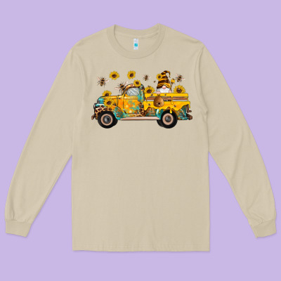 Western Bee Gnomes Truck Sunflowers Honeycomb Beehive Honey Turquoise Long Sleeve Tee Designed By Artiststas