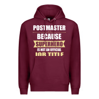 Burgundy gift for superhero postmaster Premium Hoodie - artisFamous
