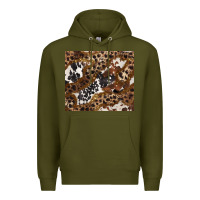 Army Green leopard and cowhides Premium Hoodie - BarkalooDesign