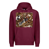 Burgundy leopard and cowhides Premium Hoodie - BarkalooDesign