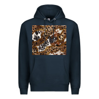 Navy leopard and cowhides Premium Hoodie - BarkalooDesign