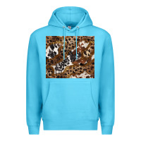 Ocean Blue leopard and cowhides Premium Hoodie - BarkalooDesign