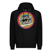 Black george carlin   retro rainbow faded style Premium Hoodie - artisFamous