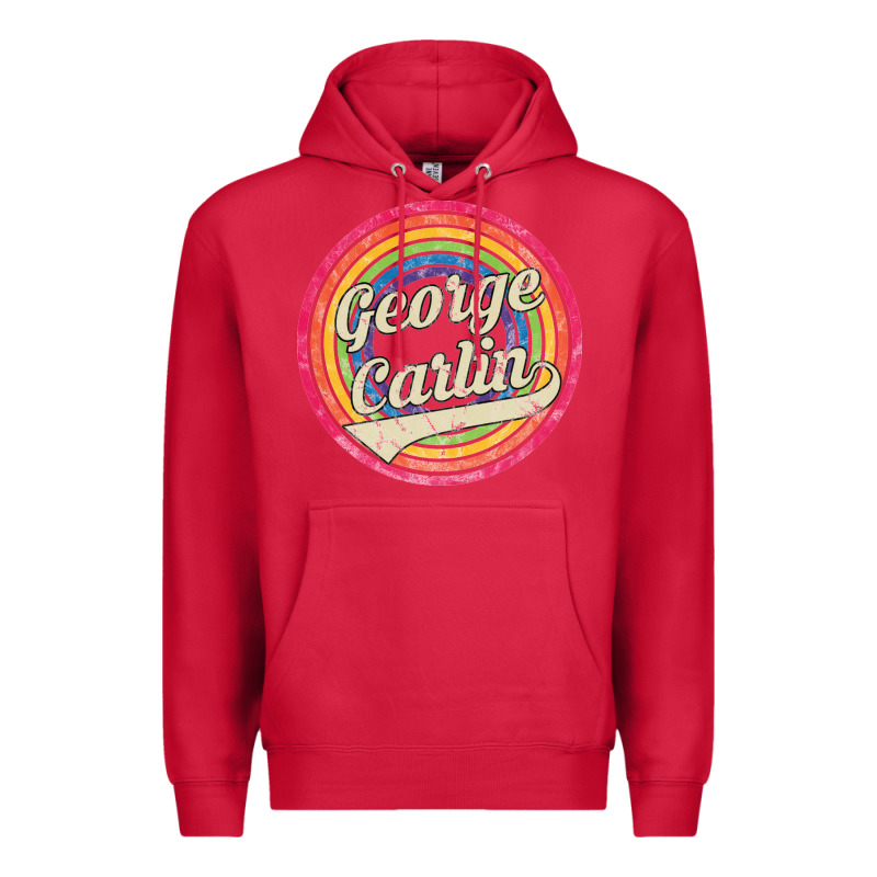 George Carlin   Retro Rainbow Faded Style Premium Hoodie by artisFamous | Teevron