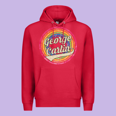 George Carlin   Retro Rainbow Faded Style Premium Hoodie Designed By Artisfamous