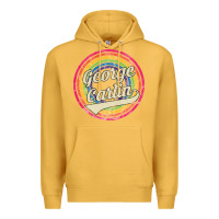 Mustard george carlin   retro rainbow faded style Premium Hoodie - artisFamous