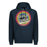 Navy george carlin   retro rainbow faded style Premium Hoodie - artisFamous