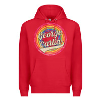 Red george carlin   retro rainbow faded style Premium Hoodie - artisFamous