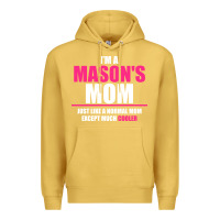 Antique Gold i'm a mason's  mom just like a normal mom Premium Hoodie - artisFamous