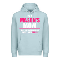 Blue Mist i'm a mason's  mom just like a normal mom Premium Hoodie - artisFamous