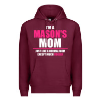 Burgundy i'm a mason's  mom just like a normal mom Premium Hoodie - artisFamous