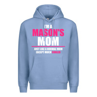 Colony Blue i'm a mason's  mom just like a normal mom Premium Hoodie - artisFamous