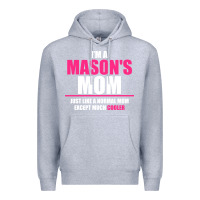 Heather Grey i'm a mason's  mom just like a normal mom Premium Hoodie - artisFamous