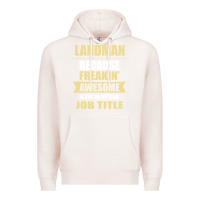 Pale Pink landman because freakin' awesome isn't a job title Premium Hoodie - artisFamous